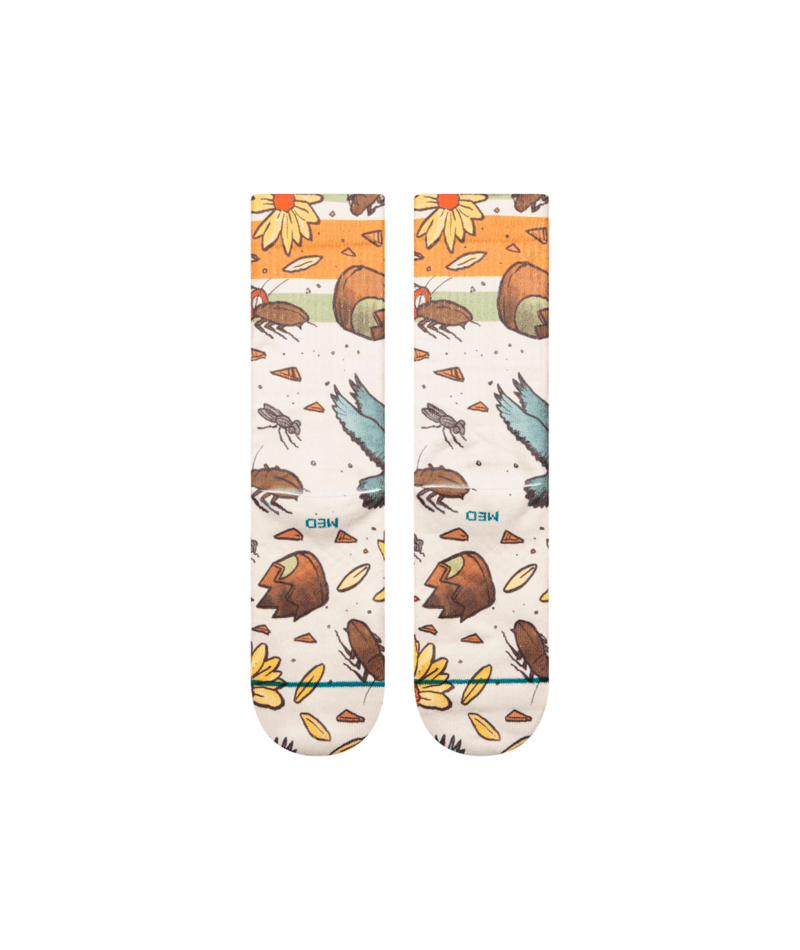 STANCE Todd Francis X Stance Thrashed Crew Socks Off White Men's Socks Stance