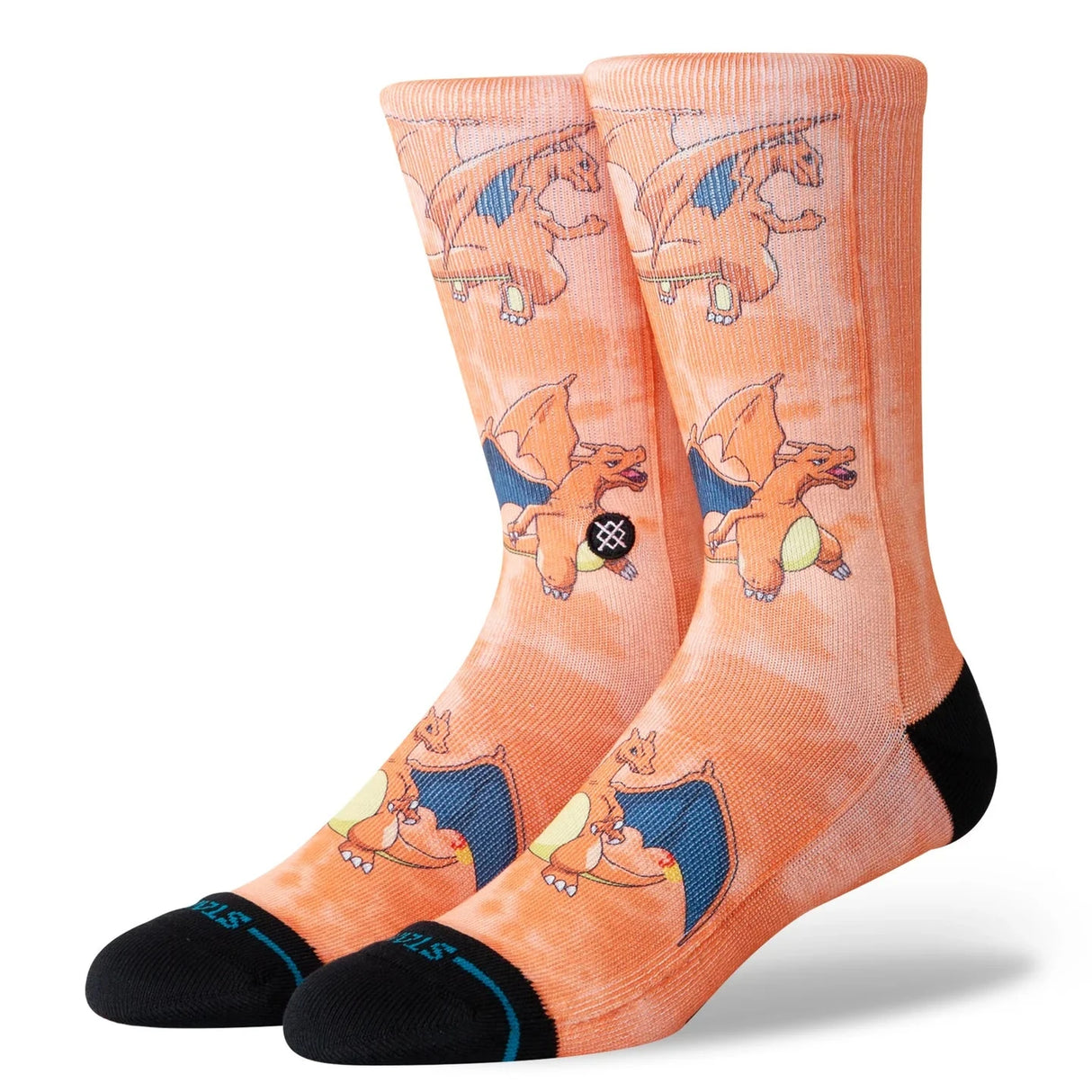 STANCE Charizard All Over Print Crew Socks Orange Men's Socks Stance