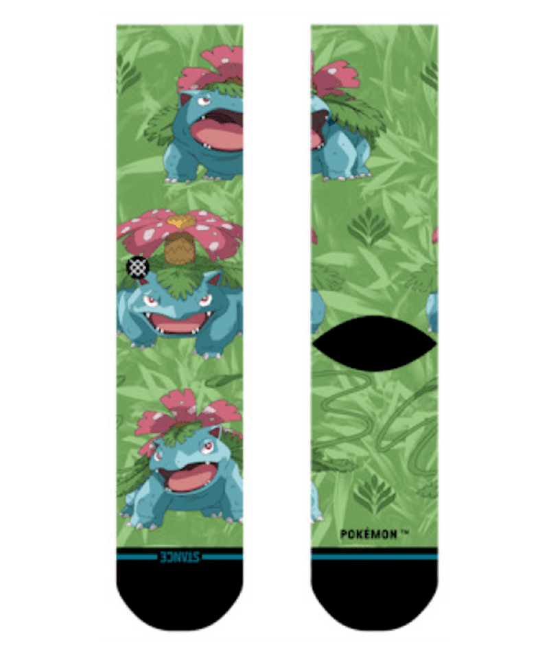 STANCE Venusaur All Over Print Crew Socks Green Men's Socks Stance