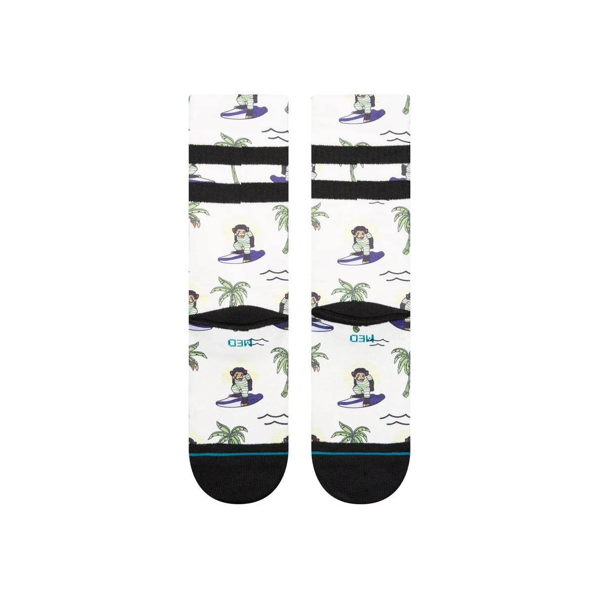STANCE Surfin Monkey Crew Socks White Men's Socks Stance