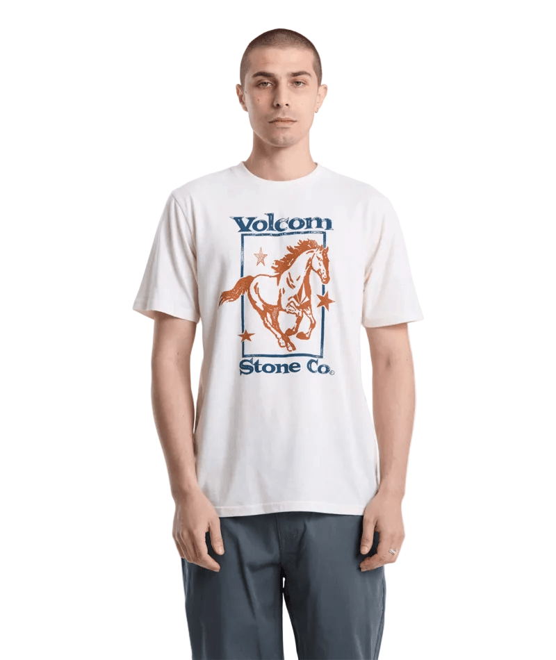 VOLCOM Giddy Up T-Shirt Off White Heather Men's Short Sleeve T-Shirts Volcom