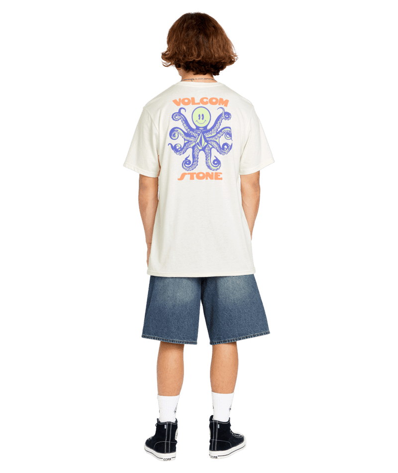 VOLCOM Octoparty T-Shirt Off White Heather Men's Short Sleeve T-Shirts Volcom