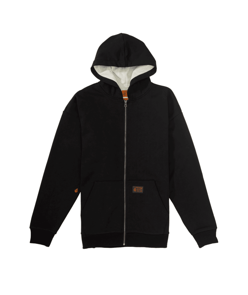 VOLCOM Axestone Workwear Lined Fleece Black Men's Zip Hoodies Volcom