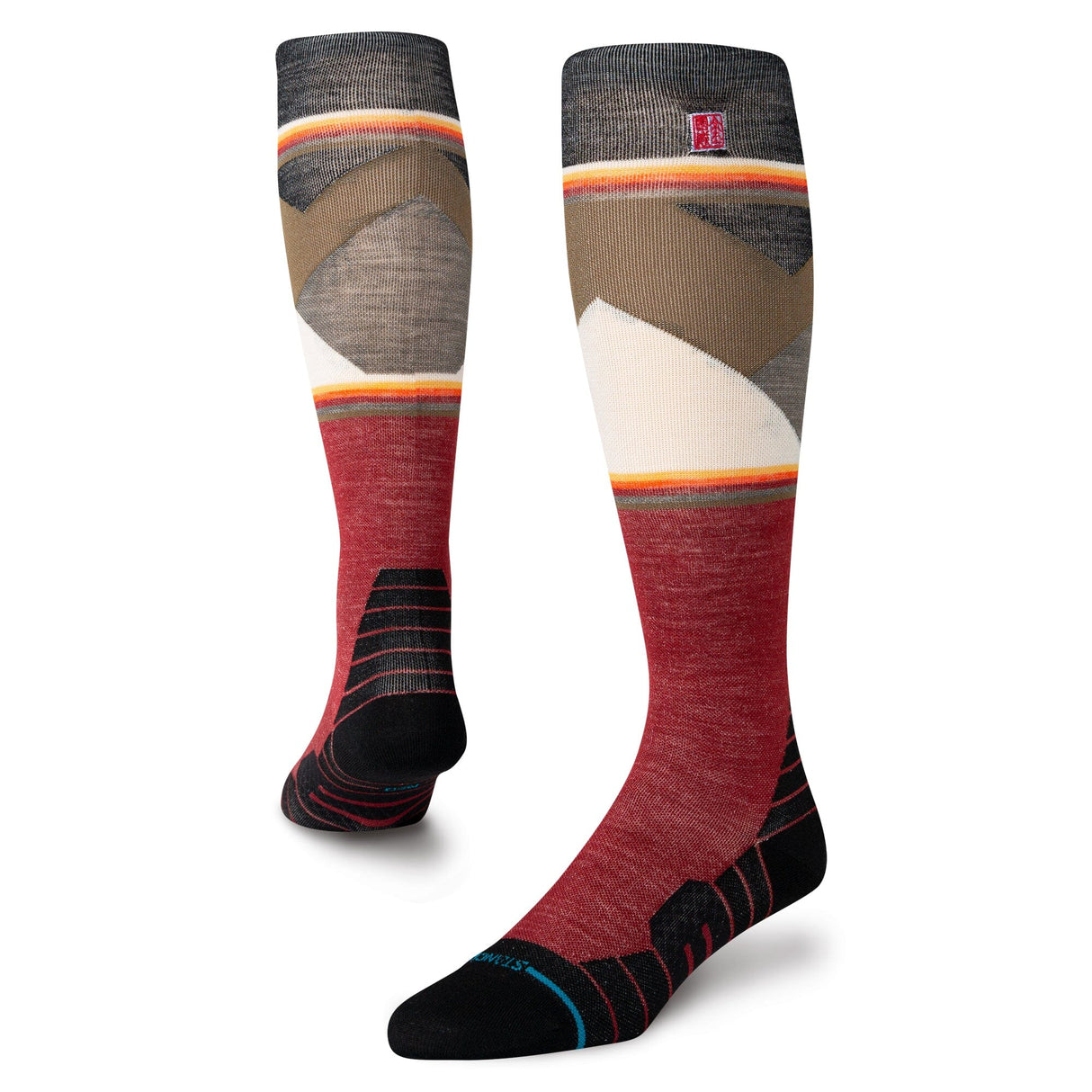 STANCE Jimmy Chin Performance Wool Snow Socks Red Men's Snowboard Socks Stance