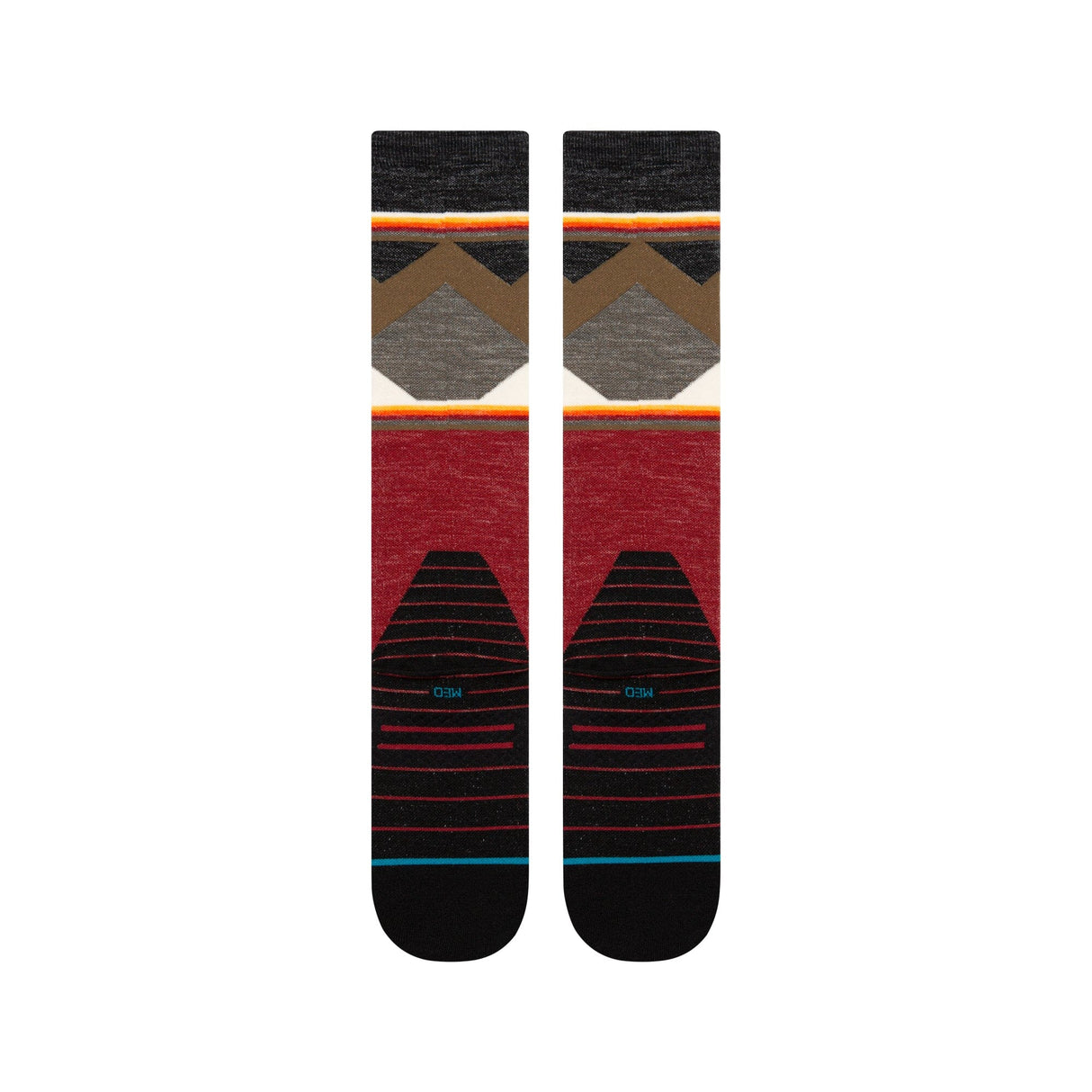 STANCE Jimmy Chin Performance Wool Snow Socks Red Men's Snowboard Socks Stance