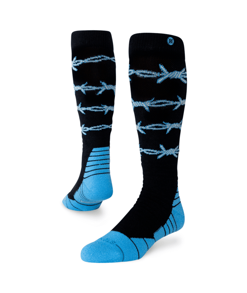 STANCE Barbed Wire Mid Poly Snow Socks Blue Men's Snowboard Socks Stance