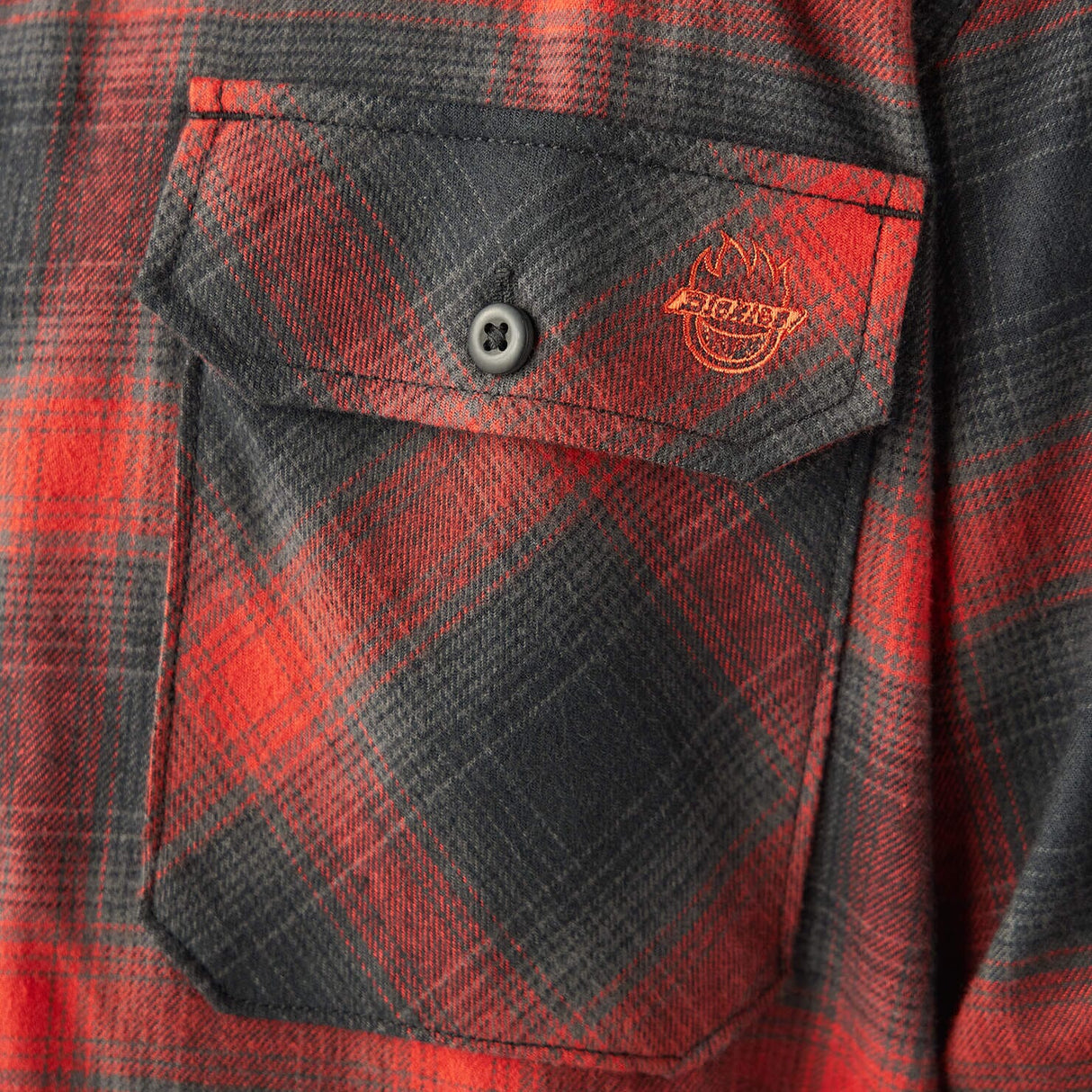 DICKIES X Spitfire Flannel Shirt Red Ochre Men's Long Sleeve Button Up Shirts Dickies