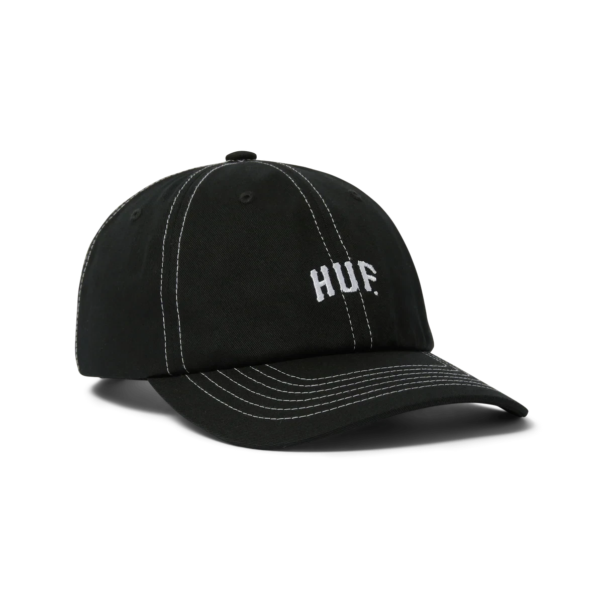 HUF Arch Logo 6 Panel Hat Black Men's Hats Huf