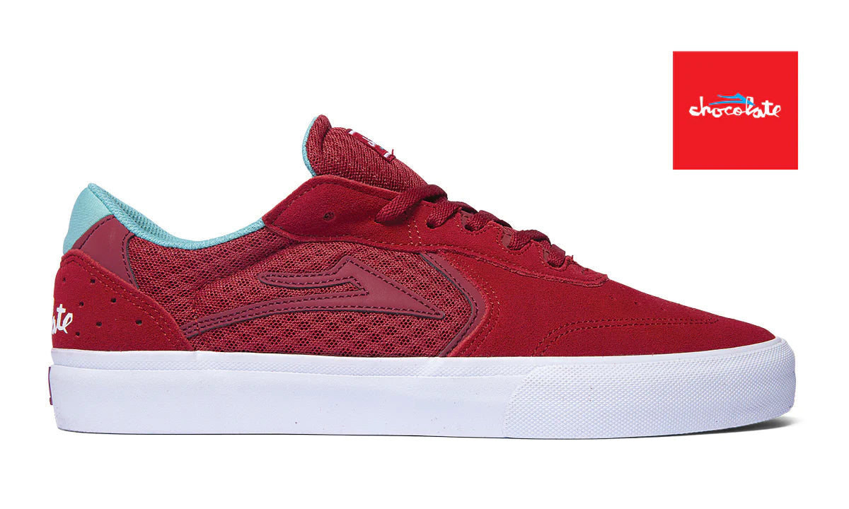 LAKAI X CHOCOLATE Atlantic Vulc Shoes Red Suede Men's Skate Shoes Lakai