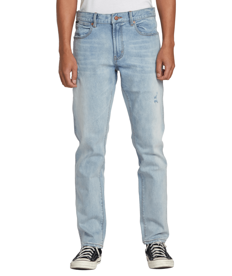 RVCA Weekend Straight Fit Jeans Bleach Wash Men's Denim RVCA 