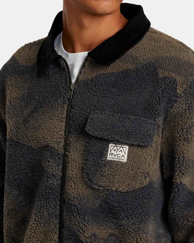 RVCA Walker Sherpa Jacket Blue Haze Men's Street Jackets RVCA