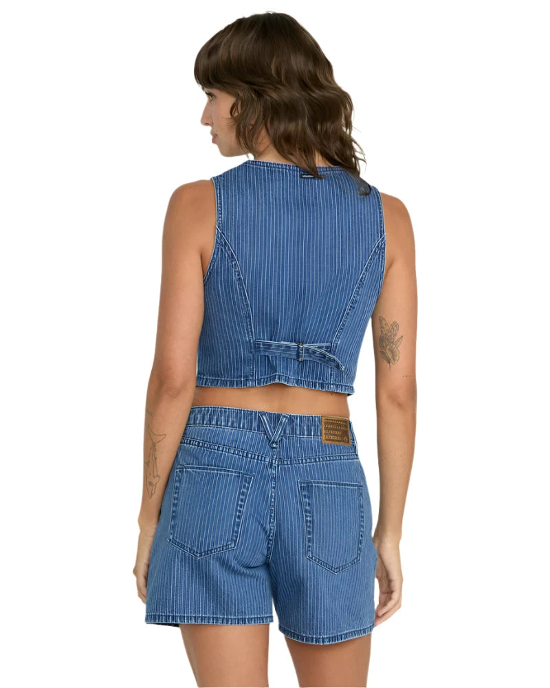 VOLCOM Women's Stoned Boyfriend Vest Stripe Women's Vests Volcom