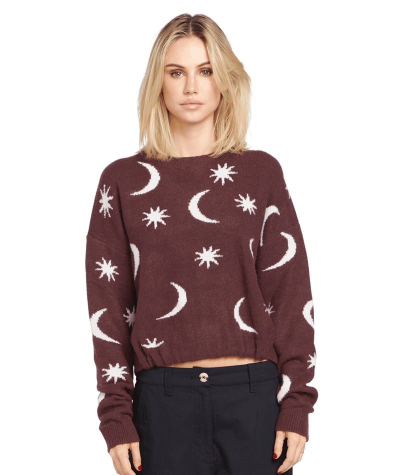 VOLCOM Women's Nyte Stone Sweater Espresso Women's Sweaters Volcom