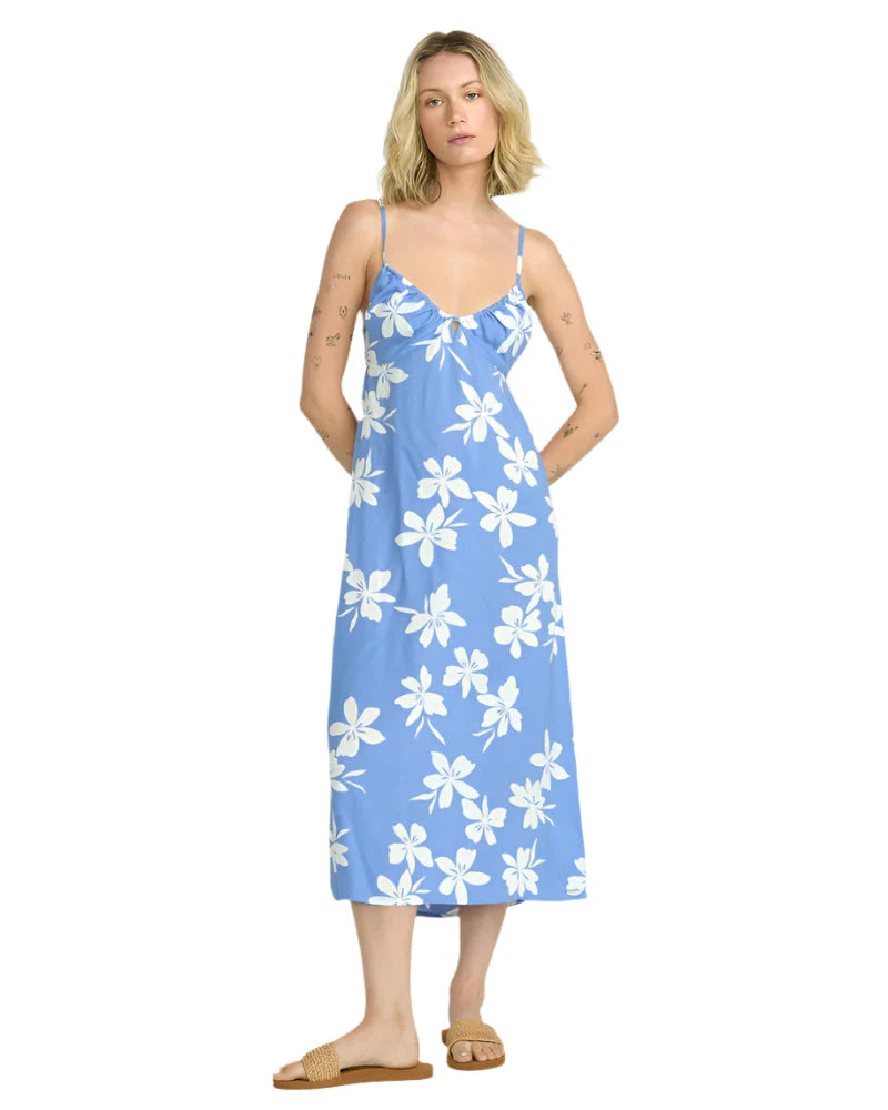 VOLCOM Women's Coco Ho Midi Dress Deep Water Women's Dresses Volcom