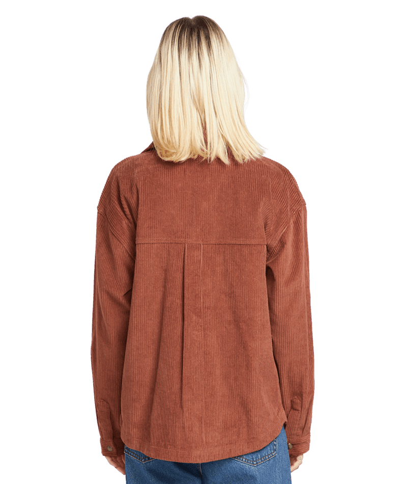 VOLCOM Women's Power Chord Shacket Chestnut Brown Women's Street Jackets Volcom