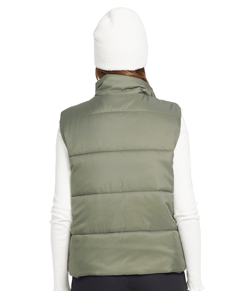 VOLCOM Women's Puff It Vest Army Green Combo Women's Vests Volcom