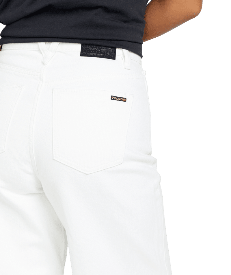 VOLCOM Women's Weelow Jeans Star White Women's Pants Volcom