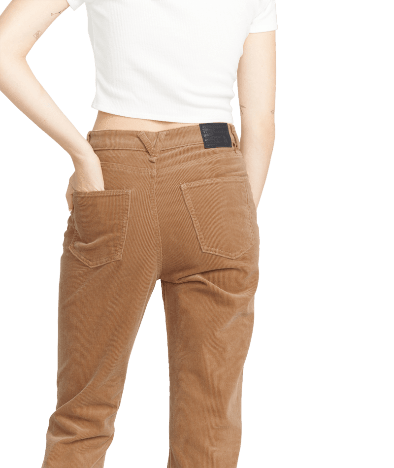 VOLCOM Women's Stoned Straight Corduroy Pants Mocha Women's Pants Volcom