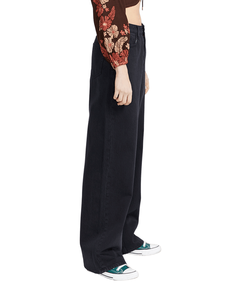 VOLCOM Women's Stoned Boyfriend High Rise Jeans Black Women's Pants Volcom