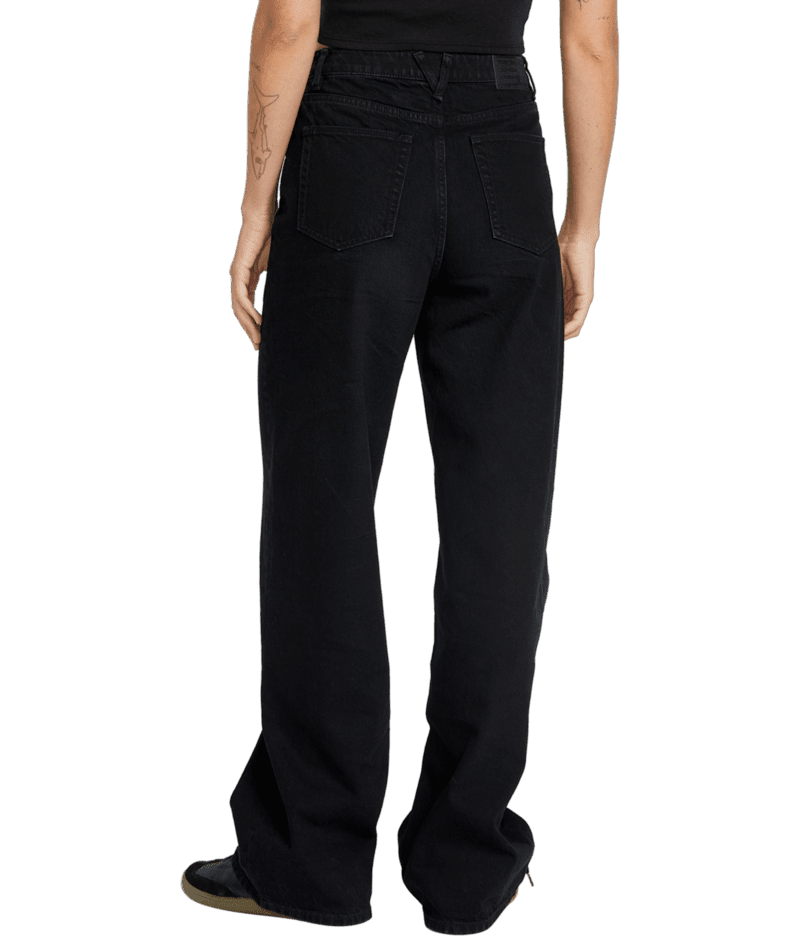 VOLCOM Women's Stoned Boyfriend High Rise Jeans Black Women's Pants Volcom
