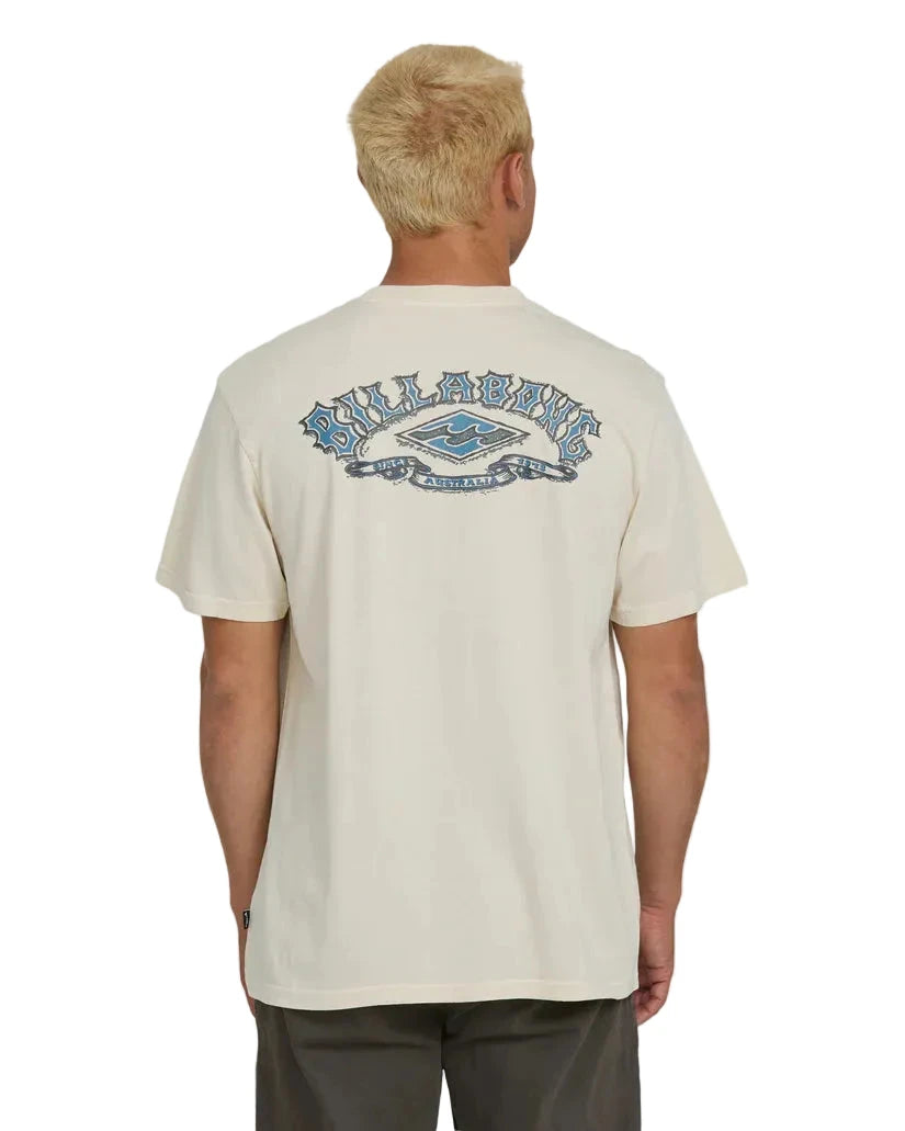 BILLABONG Heritage Arch Wave Washed Premium T-Shirt Oatmeal Men's Short Sleeve T-Shirts Billabong