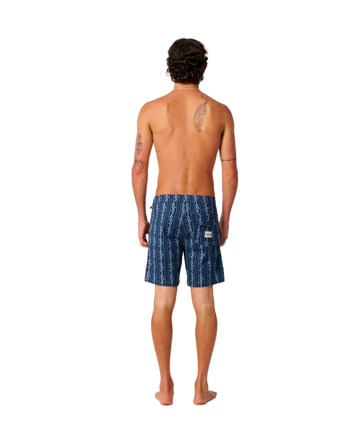 CRITICAL SLIDE Peace Floral Trunk Worker Blue Men's Boardshorts The Critical Slide Society