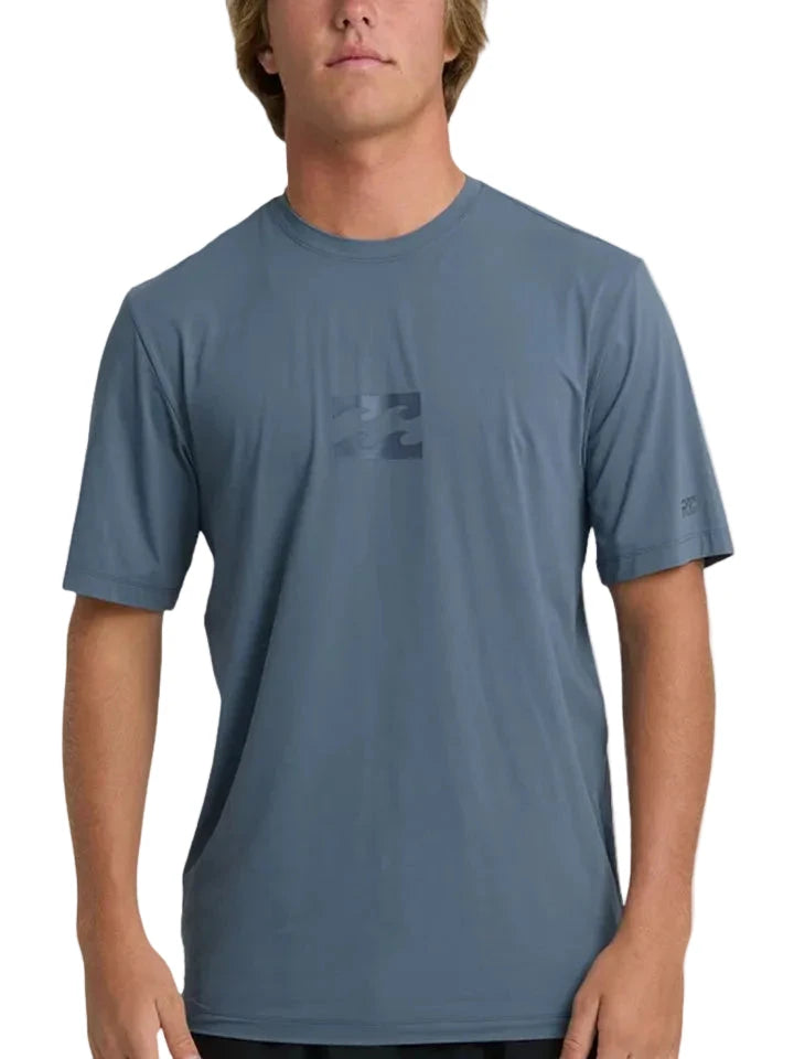 BILLABONG All Day Wave Short Sleeve Rashguard Blue Fog Men's Rashguards Billabong
