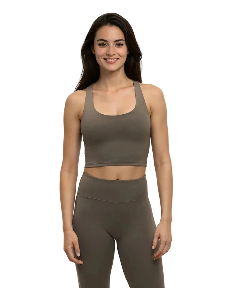 TENTREE Women's Elfin Sports Bra Top Timber Women's Tank Tops and Halter Tops Tentree
