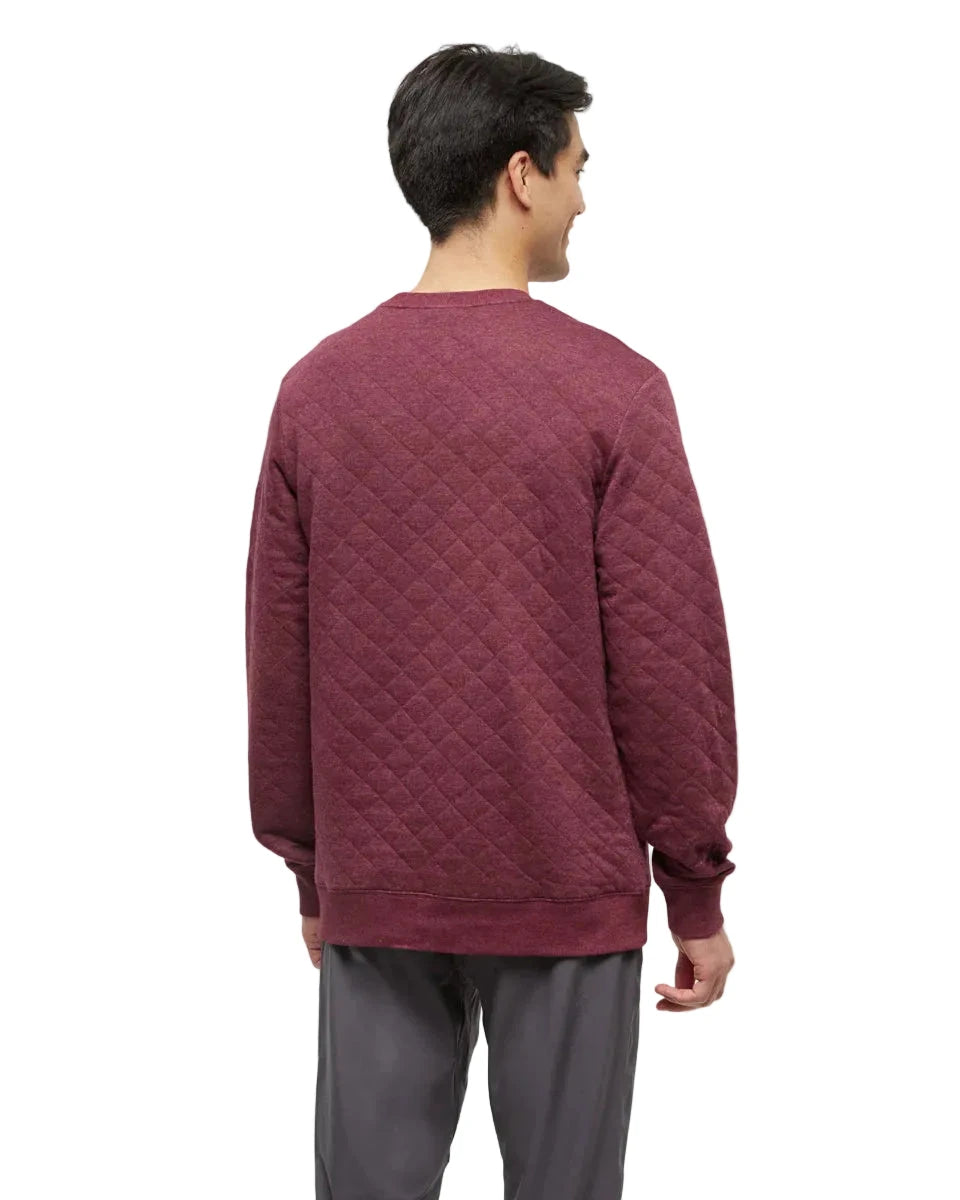 TENTREE Quilted Reynard Crew Deep Burgundy Heather Men's Crewnecks Tentree