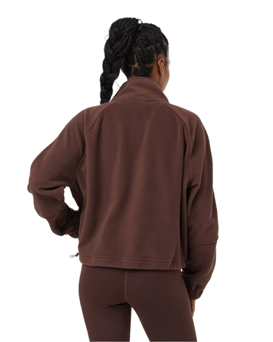 TENTREE Women's Recycled Microfleece Zip Sweater Deep Mahogany Women's Zip Hoodies Tentree