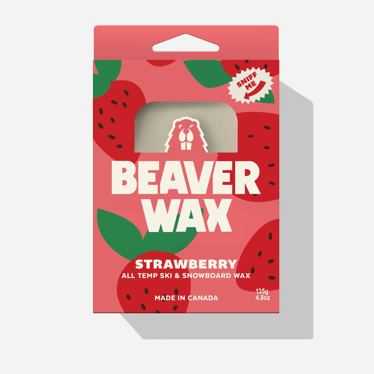 BEAVER WAX Strawberry Scented Snow Wax Snowboard Wax Beaver Wax