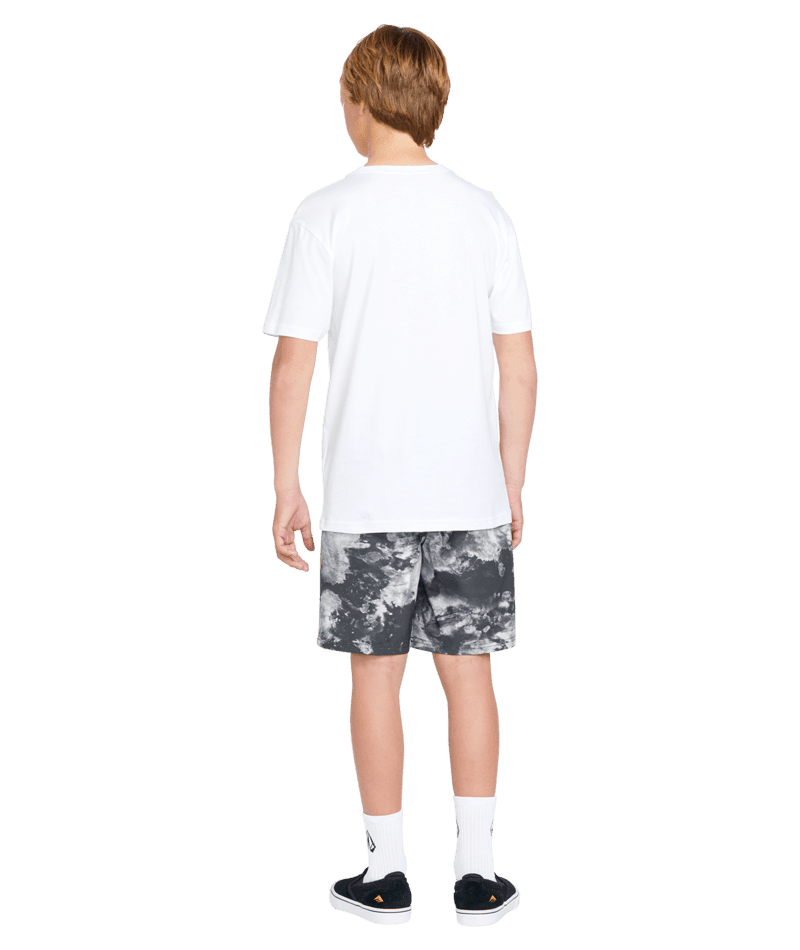 VOLCOM Boys Asphalt Beach Elastic Waist Hybrid Shorts Black White Boy's Hybrid Shorts Volcom
