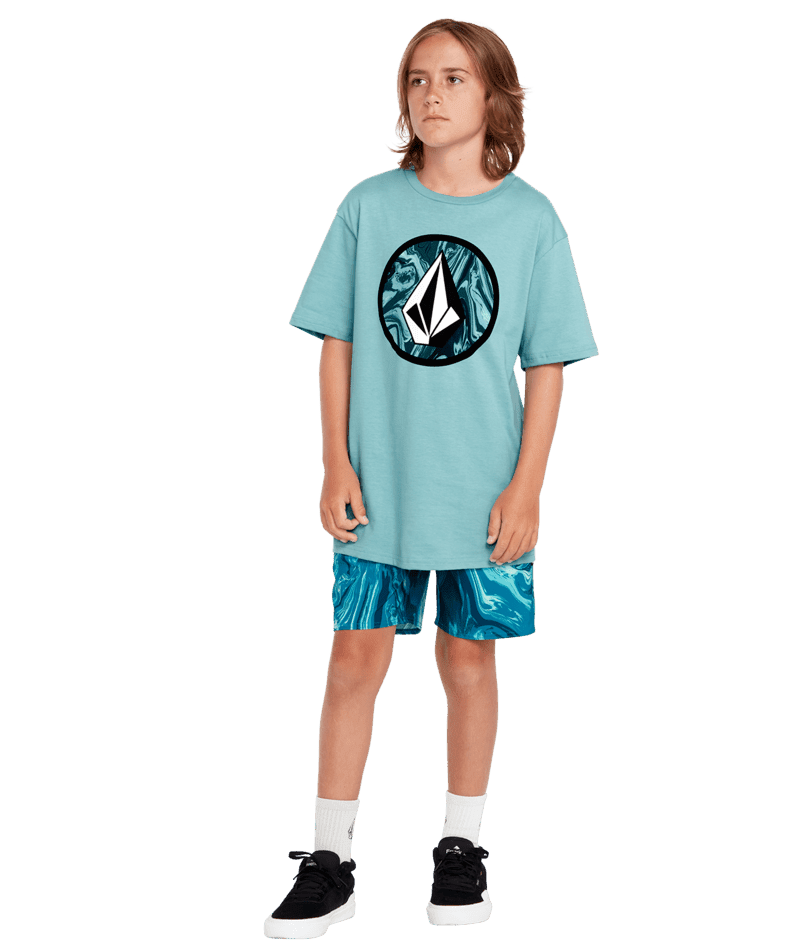 VOLCOM Boy's Circle Stone T-Shirt Cali Blue Heather Boy's T-Shirts Volcom 