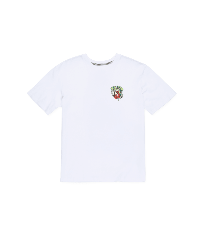 VOLCOM Boys Snaky T-Shirt White Men's Short Sleeve T-Shirts Volcom