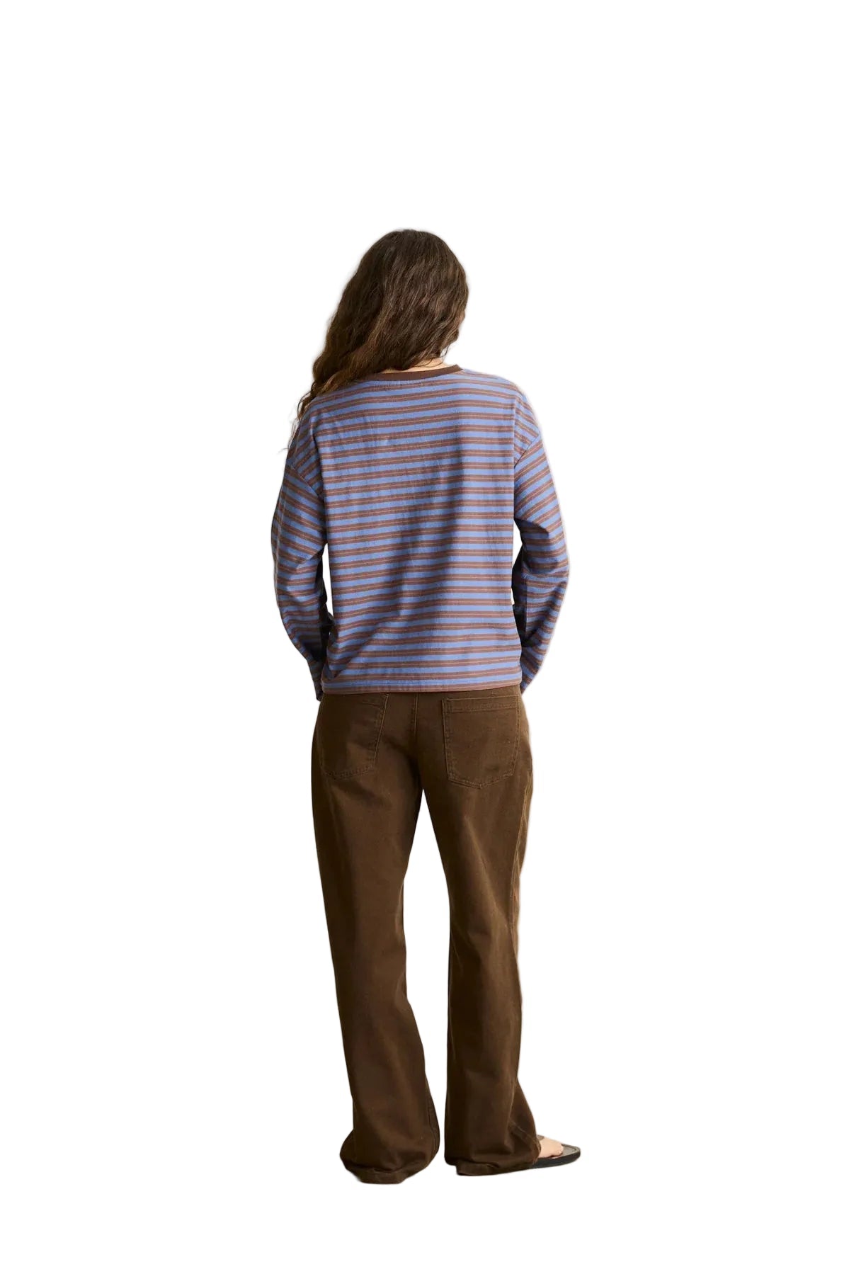 RHYTHM Women's Porto Stripe Long Sleeve T-Shirt Cafe Women's Long Sleeve T-Shirts Rhythm