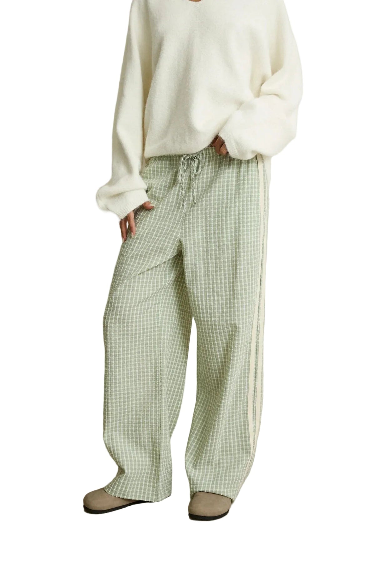 RHYTHM Women's Kirri Check Pant Green Women's Pants Rhythm