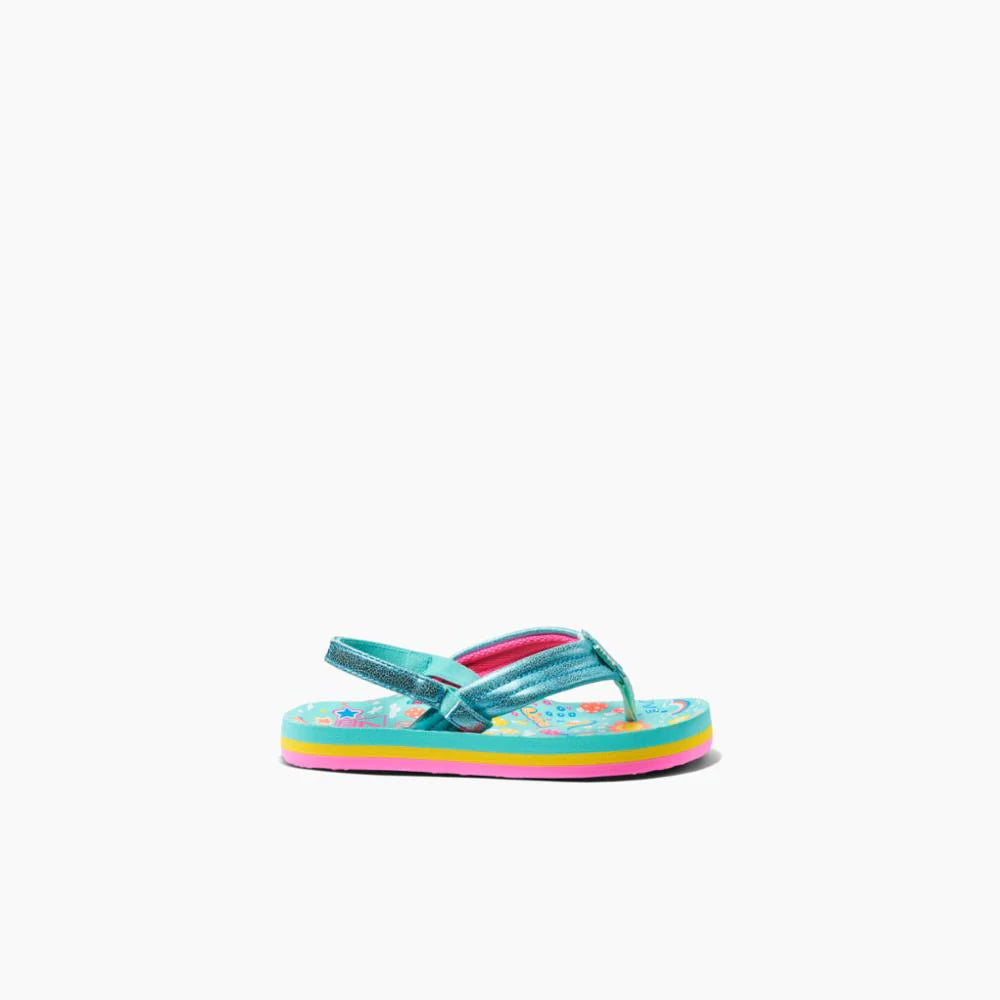 REEF Little Ahi Sandals Love Rainbow Youth Sandals Reef