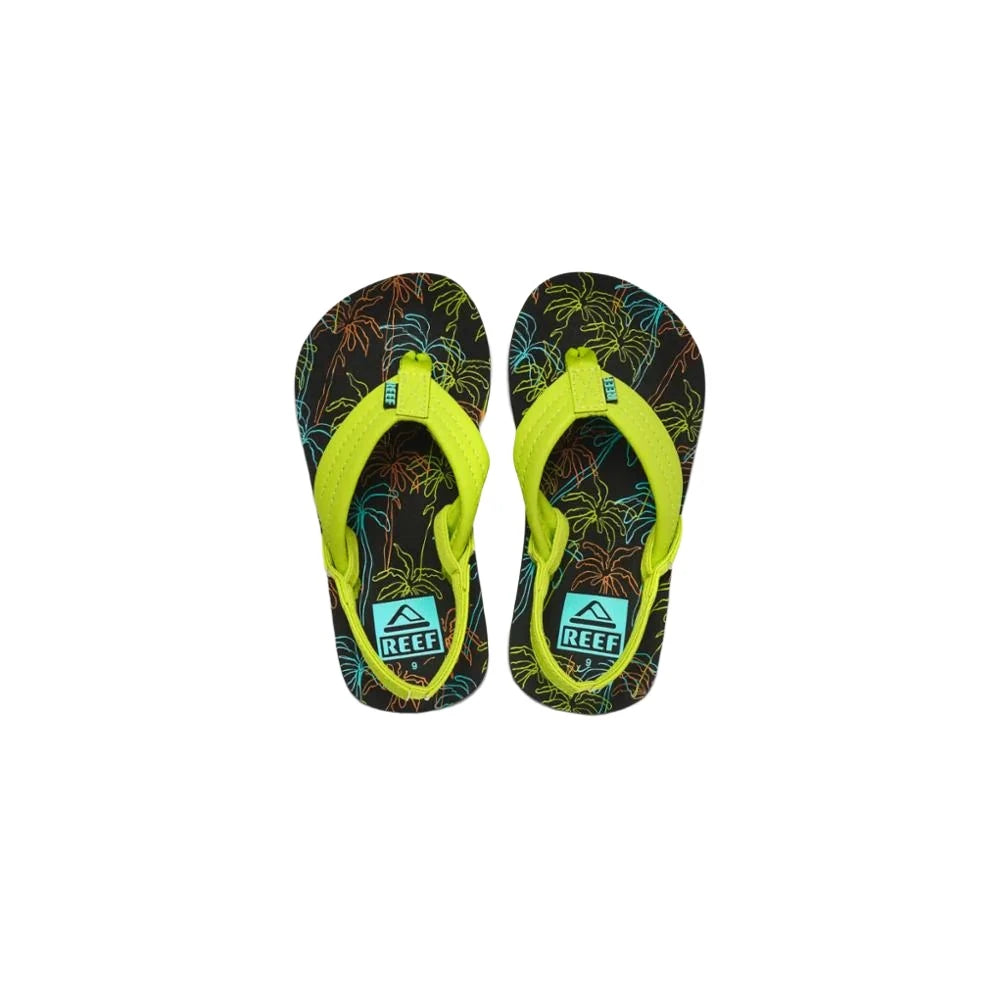 REEF Toddler Little Ahi Sandals Neon Palm Youth Sandals Reef