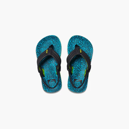 REEF Kids Little Ahi Sandals Blue Coral Youth Sandals Reef