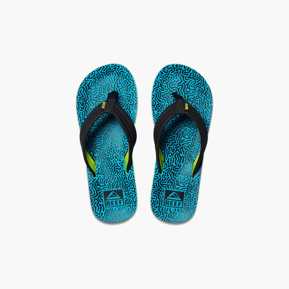 REEF Kids Ahi Sandals Blue Coral Youth Sandals Reef