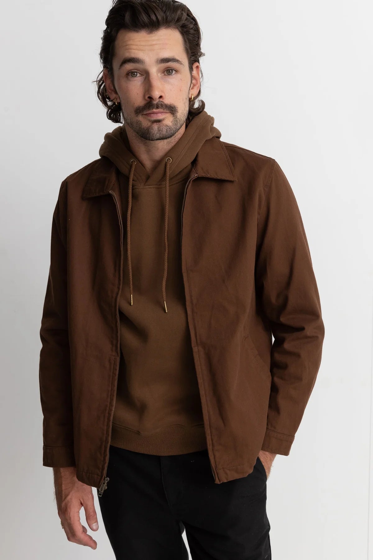 RHYTHM Classic Shop Jacket Chocolate Men's Street Jackets Rhythm