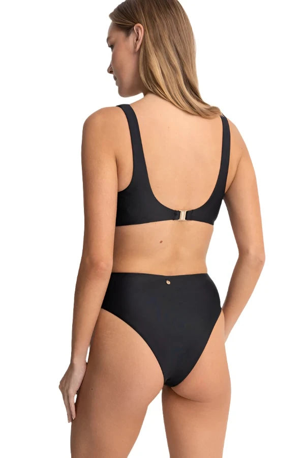 RHYTHM Women's Classic Crop Bikini Top Black Women's Bikini Tops Rhythm
