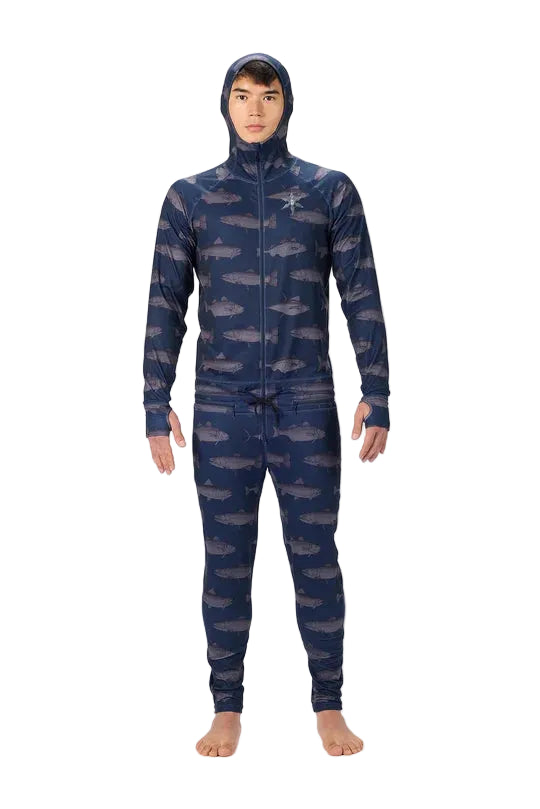 AIRBLASTER Classic Ninja Suit Navy Fish Men's Base Layers Airblaster