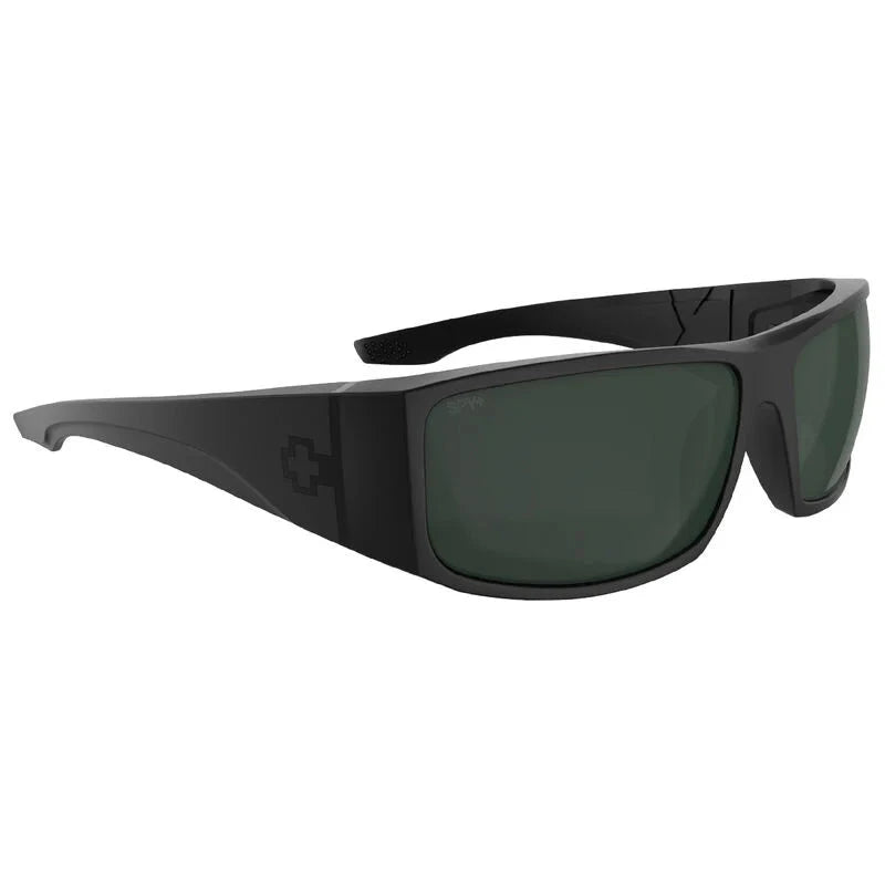 SPY Cooper XL Matte Black - Happy Grey Green Polarized Sunglasses Sunglasses Spy