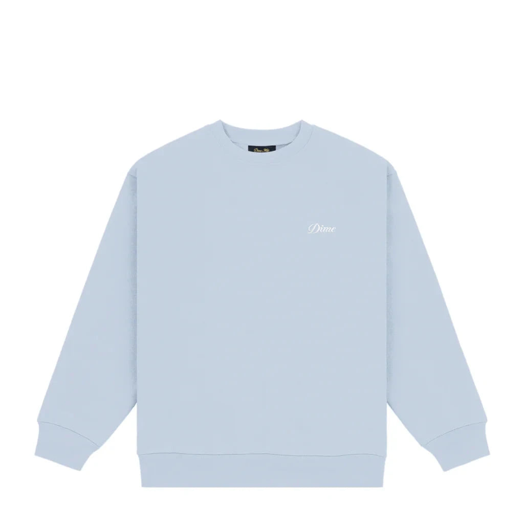 DIME Cursive Small Logo Crewneck Blue Fog Men's Crewnecks Dime MTL