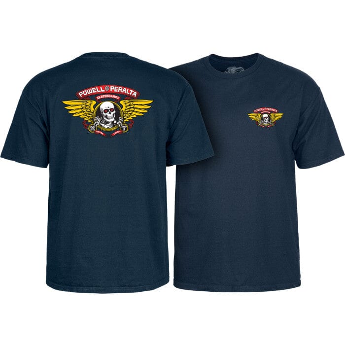 POWELL PERALTA Winged Ripper T-Shirt Navy Men's Short Sleeve T-Shirts Powell Peralta 