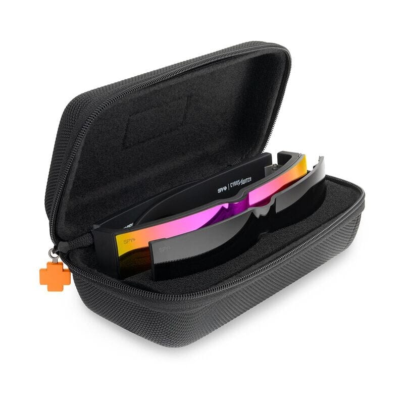 SPY Cyrus Switch Matte Black - Happy Grey Green + Happy Grey Green Pink Mirror Sunglasses Sunglasses Spy