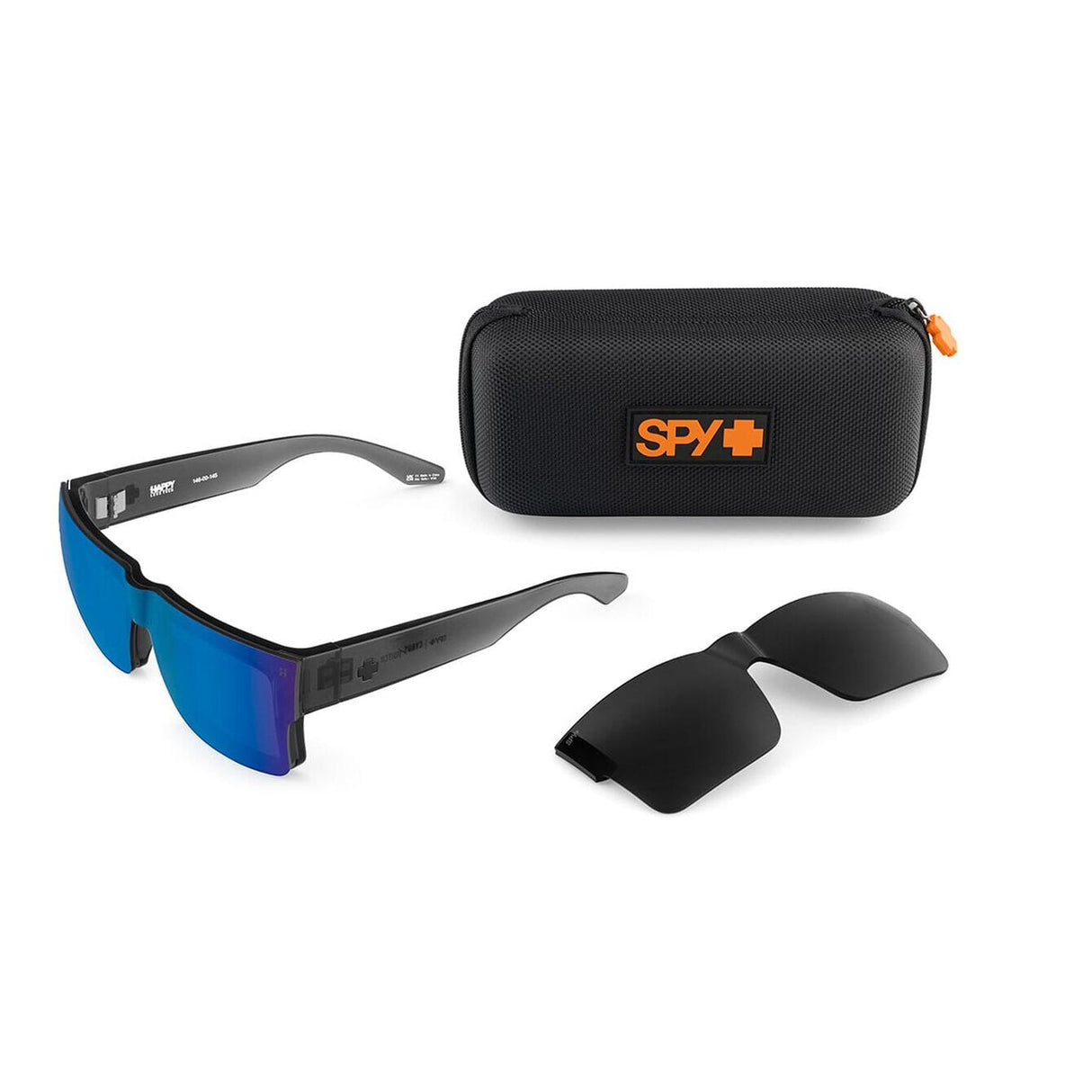 SPY Cyrus Switch Translucent Gunmetal - Happy Grey + Happy Grey Green With Blue Mirror Sunglasses Sunglasses Spy