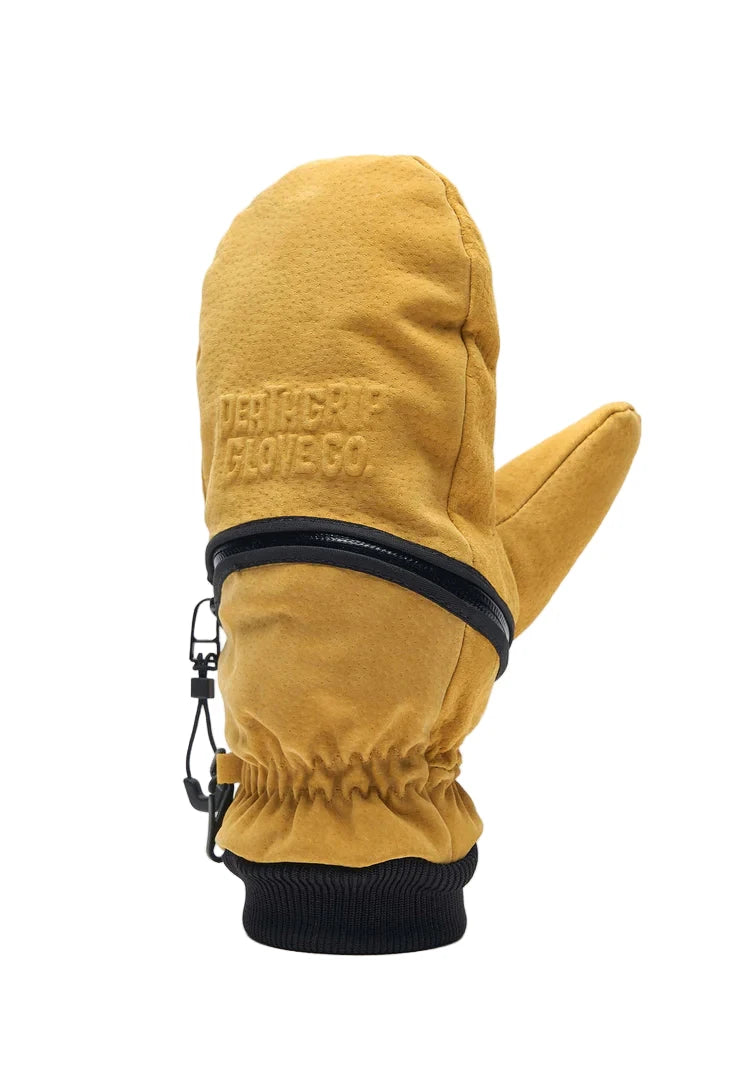 DEATHGRIP Ghoul Leather Mitt Tan Men's Snow Mitts Deathgrip Glove Co