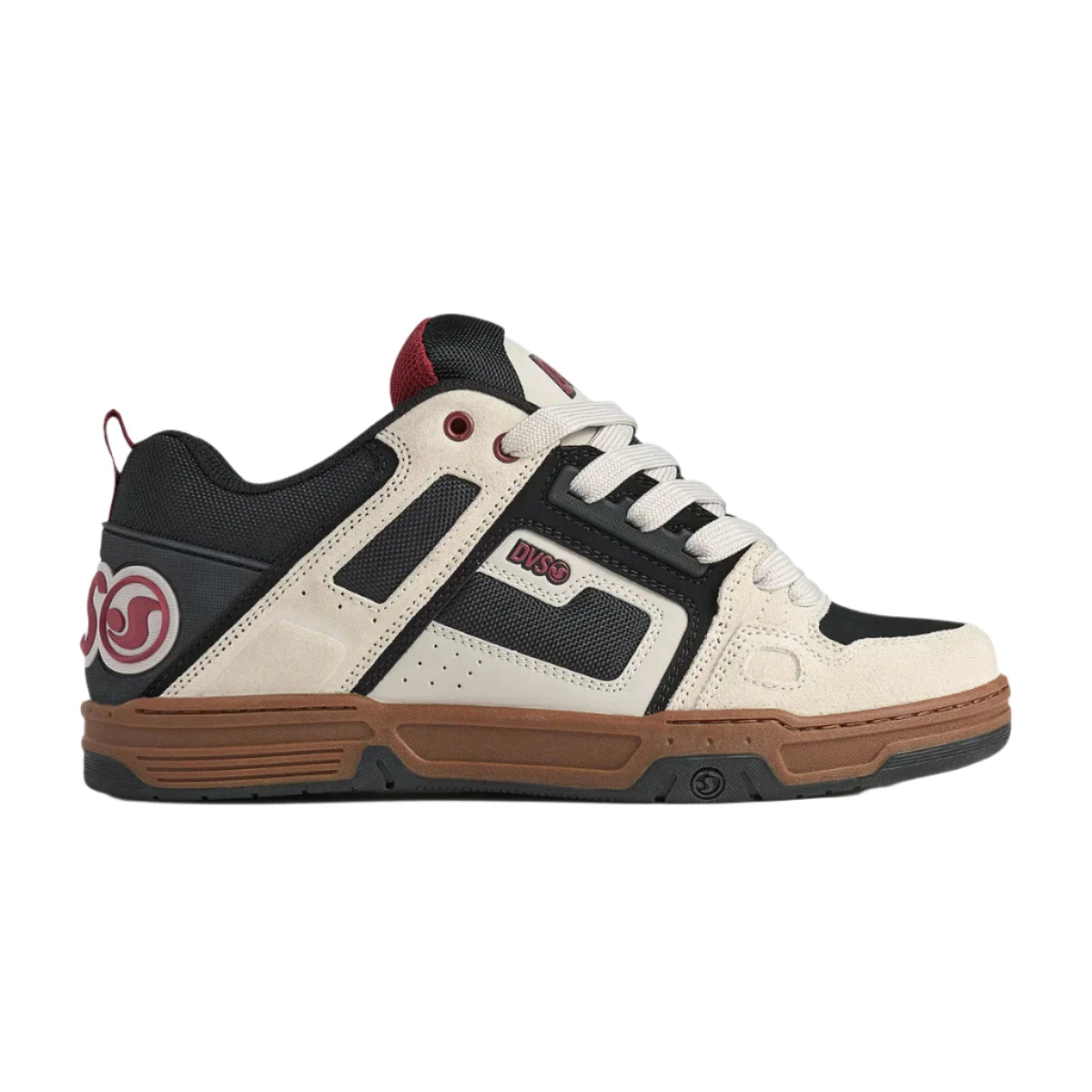 DVS Comanche Shoes Silver/Grey/Black/Ruby Wine Men's Skate Shoes DVS